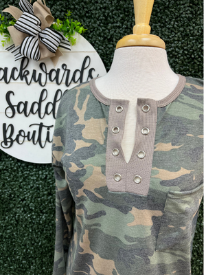 Camo Jersey with Eyelet