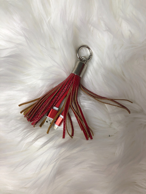 Tassel key chain with IPhone cables
