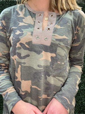 Camo Jersey with Eyelet