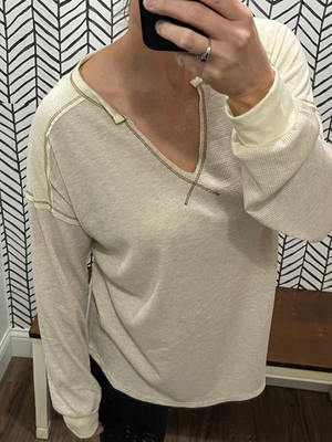 Thermal Knit Oatmeal Top