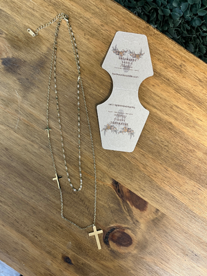 Double Layer Cross Pedant Necklace