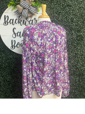 Purple Flowered Blouse