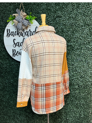 Plaid Patchwork Shirt Jacket