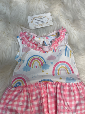 Kids Rainbow Printed Onesie with Skirt