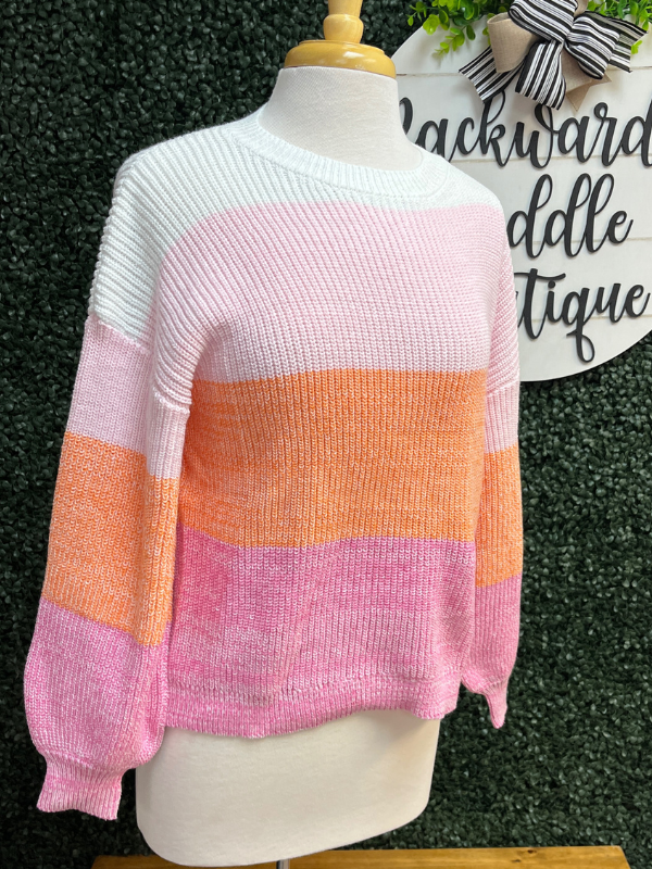 Pink colorblock sweater