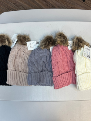 Erica Solid Pom Hats