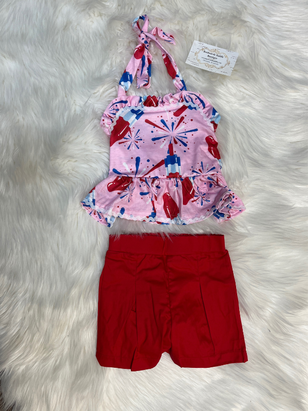 Kids Popsicle Print Top with shorts