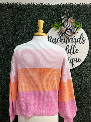 Pink colorblock sweater