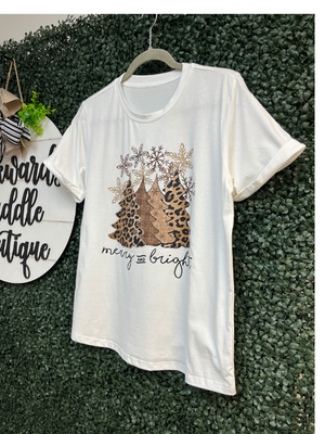 Christmas Tree Leopard Tee