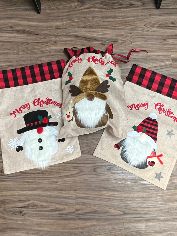 Buffalo Plaid Christmas Bags