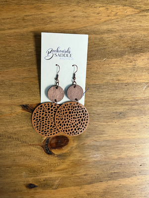 Wood and Leather Combo Earrings