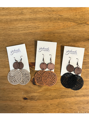 Wood and Leather Combo Earrings