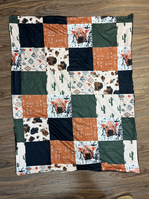 Cow Multi-print Patch Baby Blanket