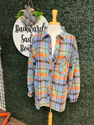 Plaid Print Loose Shirt