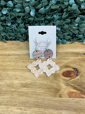 Wood & Cork Floral Lacies Earrings