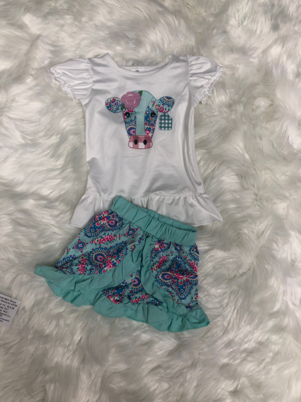 Paisley Cow Girls Set