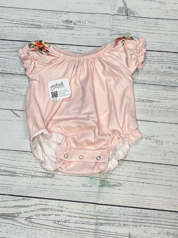 Light Pink with bubble sleeves onesie