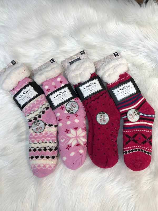 Plush sherpa slipper socks