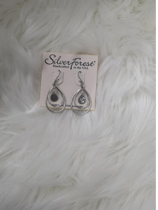 Double loop silver earrings