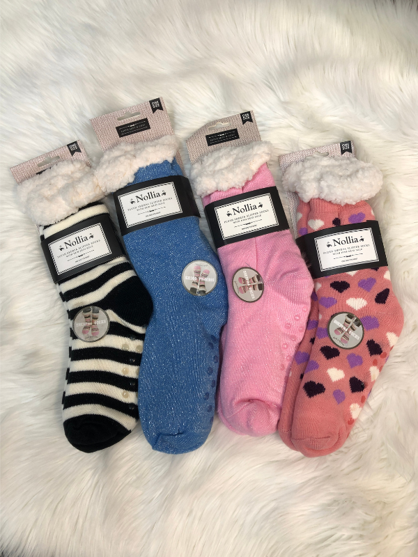 Plush sherpa slipper socks