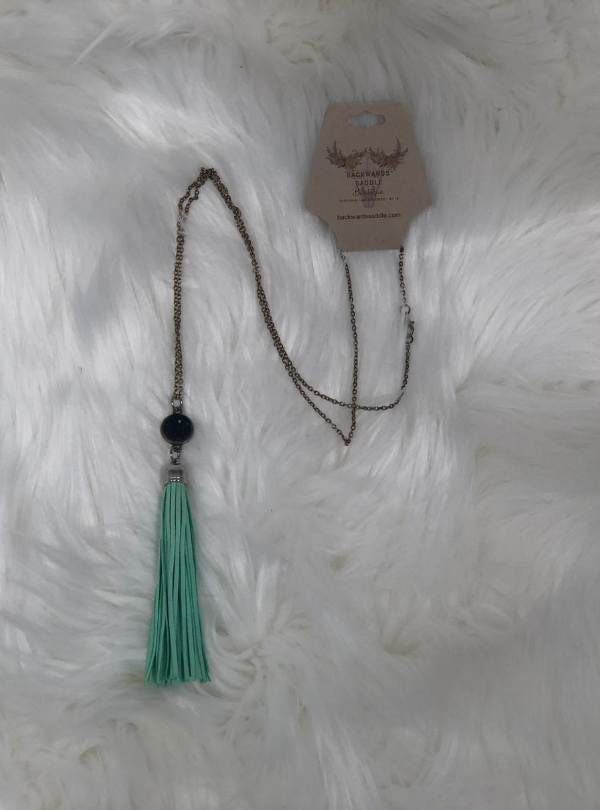 Long Tassel & Druzy Necklace