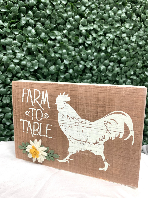 Farm to Table Block Sign