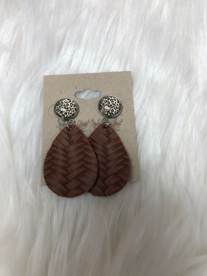 Leopard Braided Dangle Earrings