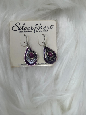 2 piece dangle purple  earrings