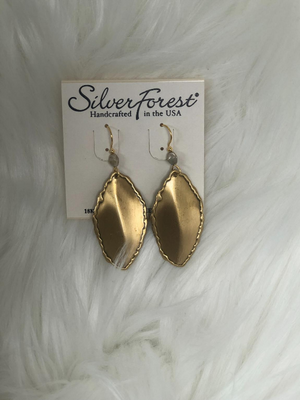 Solid gold tone shape with trim earrings
