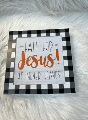 Fall for Jesus box sign