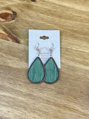 Olive Palm Vintage Teardrop Earrings