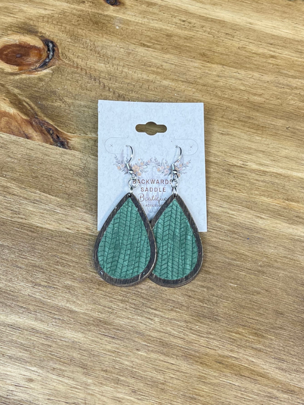 Olive Palm Vintage Teardrop Earrings