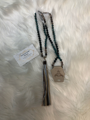 Boho tribal long tassel necklace