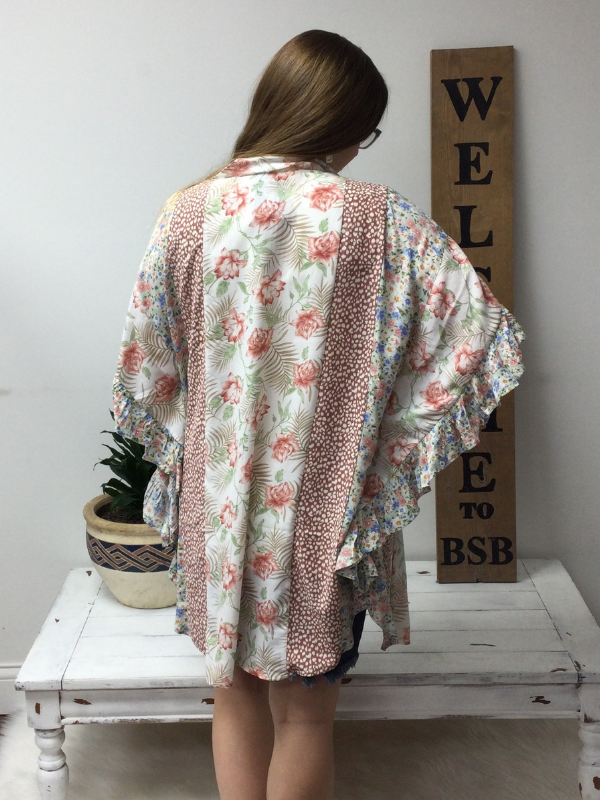 Off white mix kimono