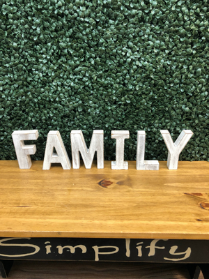 FAMILY rustic white letters