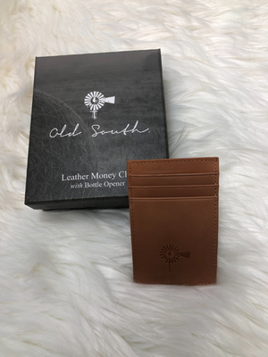 Old South Leather money clip w/bottle opener