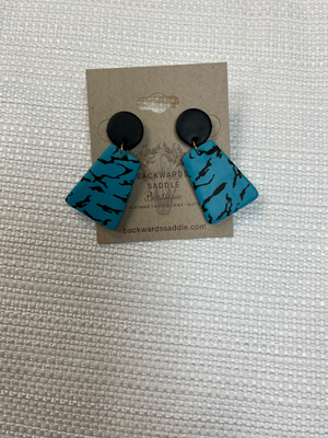 Turquoise Trapezoid Dangle Earrings