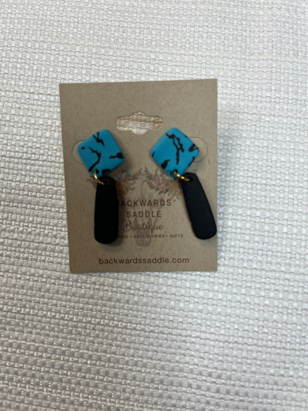 Turquoise Square Dangle Earrings