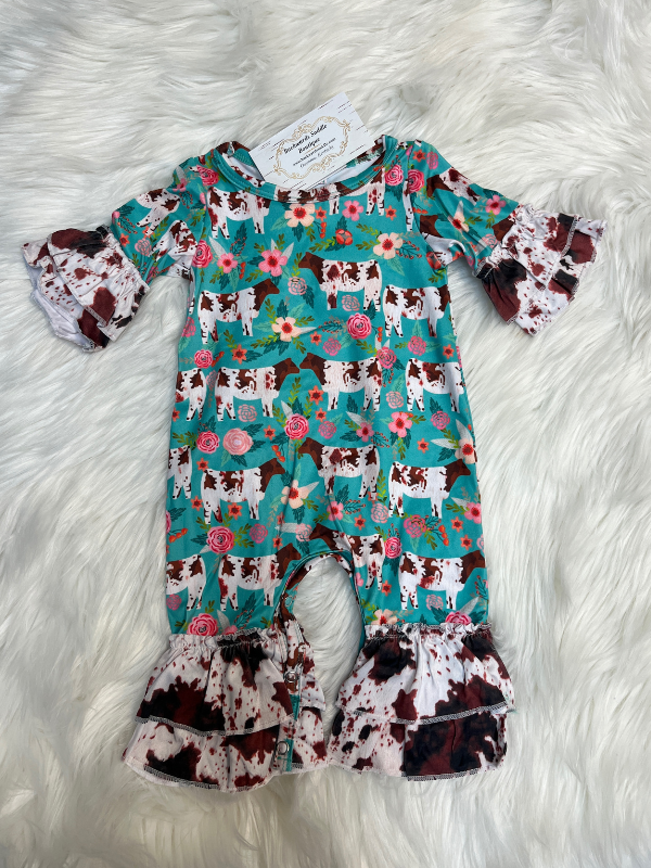 Cattle Blooms Baby Romper