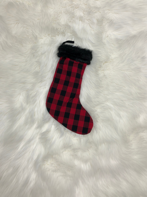 Red Buffalo Plaid Christmas Stockings
