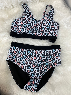 Colorful Animal Print Swimsuit
