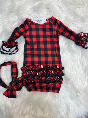 Buffalo Plaid Baby Gown