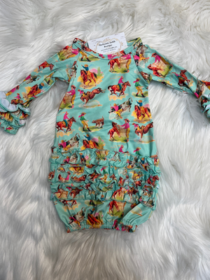 Aqua Rodeo Baby Gown
