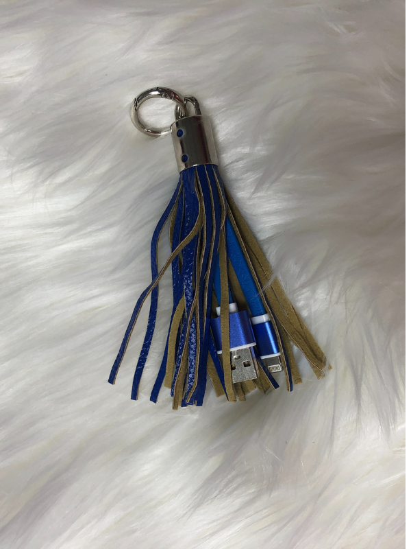 Tassel key chain with IPhone cables
