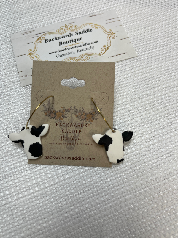Cow Print Hoop Earrings