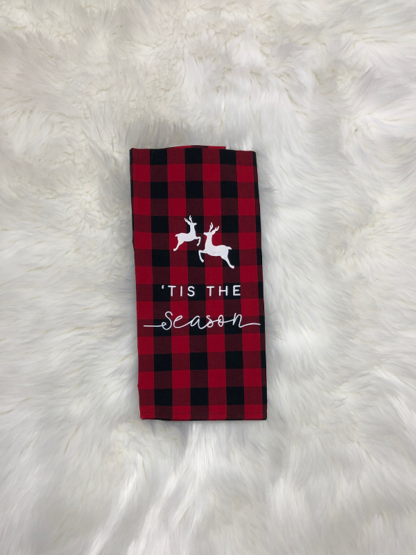 Red buffalo plaid Tea Towel