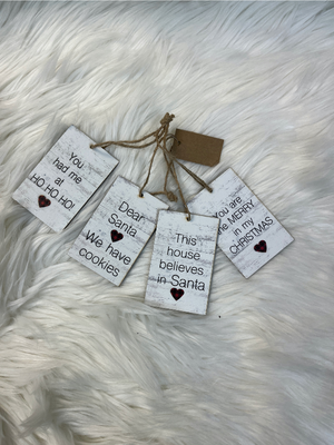 Santa Heart Tag Ornaments