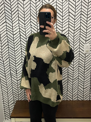 Camouflage Sweater Dress