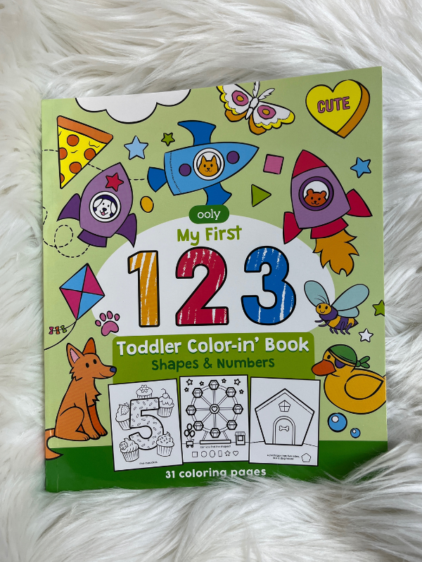 123: Shapes & numbers toddler color-in' book