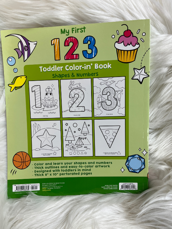 123: Shapes & numbers toddler color-in' book